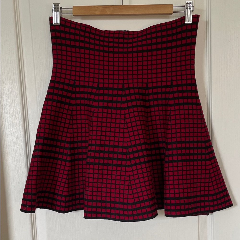 Max Edition Red and Black Plaid Mini Skirt